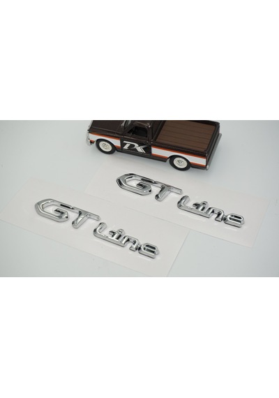 Dk Tuning Gt Line Çamurluk Yanı Krom Metal Yazı Logo Amblem Seti Peugeot İle Uyumlu Bagaj Arma