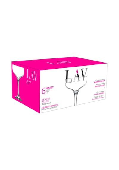 Lav Misket Cam Kokteyl Bardağı 6'lı 235 ml Ayaklı (Kokteyl Bardağı , Tatlı Servisi )