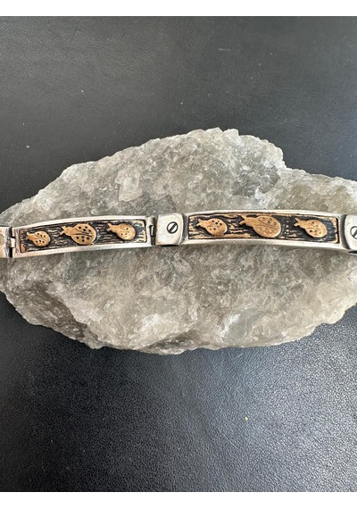 Erkek Gümüş Bileklik Uğur Böceği Figürlü 925 Ayar 28,84 Gram
