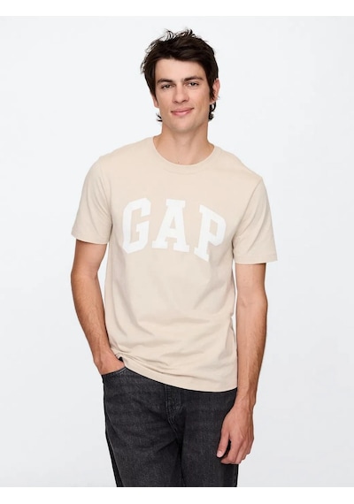 Gap 856659023 V-everyday Soft Basic Logo T Erkek Tişört Bej