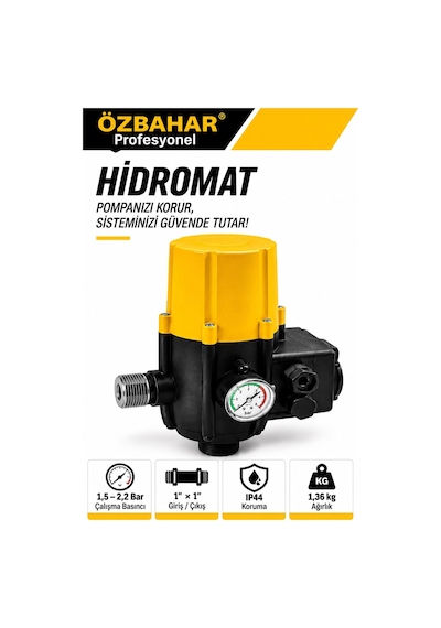 Özbahar Profesyonel Hidromat Otomatik Pompa Kontrolü, Manometre Ve Kuru Çalışma Koruması