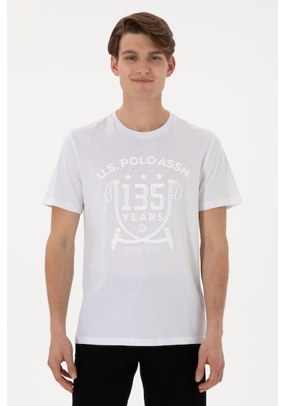 U.S. Polo Assn. Erkek Regular Fit Bisiklet Yaka Beyaz Tişört 50300047-VR013