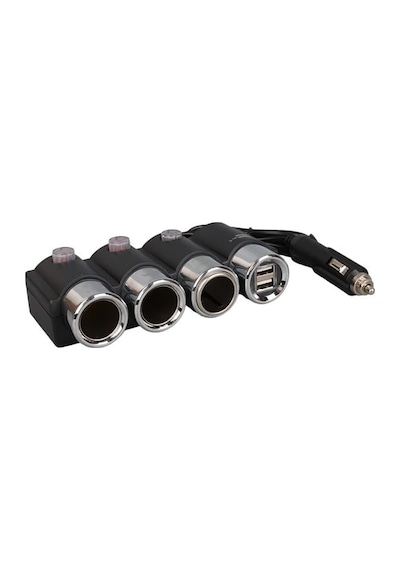 Olesson 1508 12-24v Çift Usb Girişli 120w 80cm Kablolu 3'lü Araç Çakmak Çoklayıcı