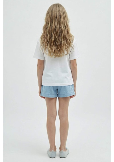 Defacto Kız Çocuk Jean Şort B6574a825smnm39 Mavi