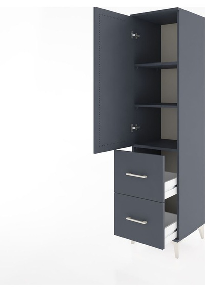 Hyperion Dolap 3 Raflı 2 Çekmeceli Tek Kapaklı 44x44x182 Antr... Antrasit Hyperion Dolap 3 Raflı 2 Çekmeceli Tek Kapaklı 44x44x182 Antr... Antrasit