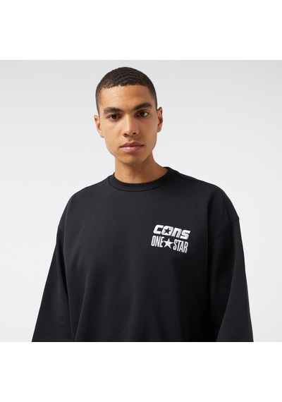 Converse Cons One Star Crew Erkek Siyah Sweatshirt