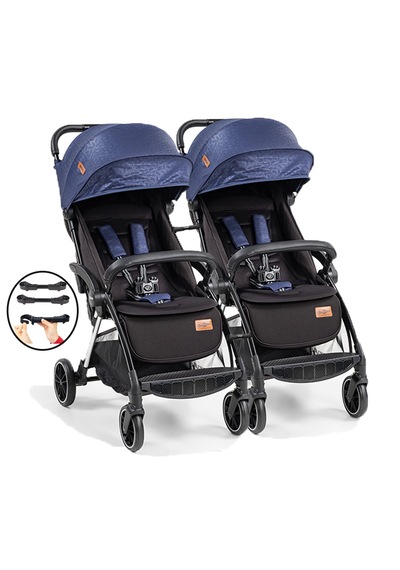 Baby2go Tulipa Cabin Otomatik Katlanan İkiz / Siyah Mavi