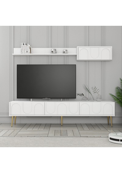 Variant Lyon Tv Ünitesi Ve Orta Sehpa Takımı - Beyaz / Altın