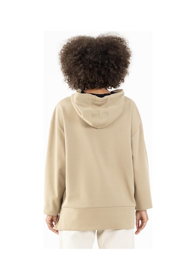 Maraton Sportswear Comfort Kadın Kapşonlu Uzun Kol Basic Açık Vizon Sweatshirt 21915-açık Vizon Açık Vizon