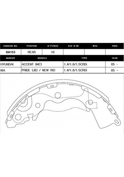 Arka - 14 - Kampana Pabuç Balata Hyundaı Accent Era 1.5l Crdi Dizel 06-10 / 1.4l G4ee Benzinli 06-10 - Mıxdepo - / 1.6l Hyundai