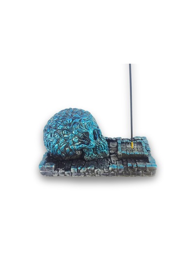 Kuru Kafa Büyük Çubuk Tütsülük Ve Tealight Mavi