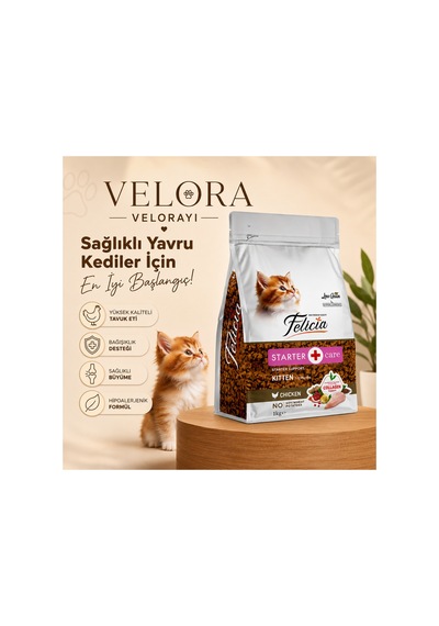 Felicia Starter Care Tavuklu Yavru Kedi Maması 1 Kg Hypoallergenic Düşük Tahıllı Kitten Maması - 886183087