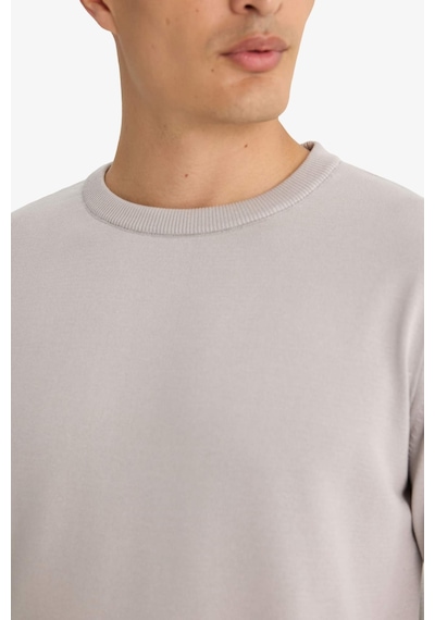 Defacto Regular Fit Bisiklet Yaka Triko Kazak A5268ax25augr192 Gri