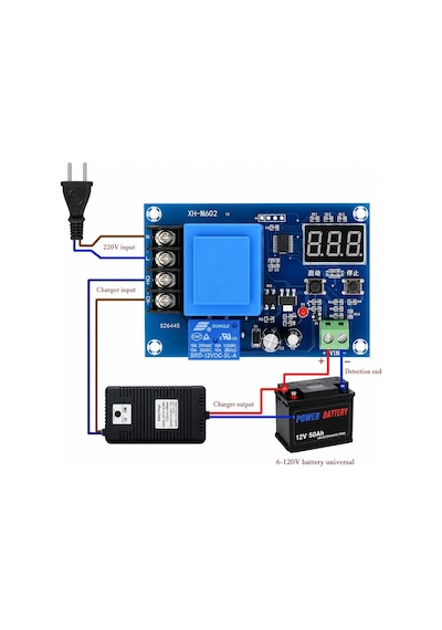 Xh-m602 3.7v-120v Dijital Akü Ve Lityum Pil Şarj Kontrol Modülü Ac 220v