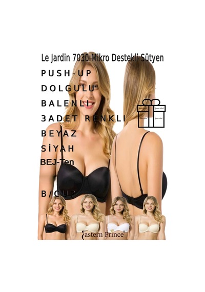 Le Jardin Kadın Sütyen Push-up Destekli Balenli Telli 7030 Elita Micro B Cup 3 Adet Beyazsiyahbej Le Jardin Kadın Sütyen Push-up Destekli Balenli Telli 7030 Elita Micro B Cup 3 Adet Beyazsiyahbej
