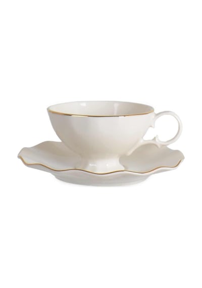 2 Kişilik 4 Parça Porselen Gold Yaldızlı Çay Neskafe Fincan Takımı 170 Ml Altın Fincan Seti -lilyum Gold