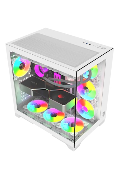 Gameline Robust Premium 7x Rgb Fanlı Usb 3.0 Type-c Gaming Bilgisayar Kasası Beyaz Gameline Robust Premium 7x Rgb Fanlı Usb 3.0 Type-c Gaming Bilgisayar Kasası Beyaz