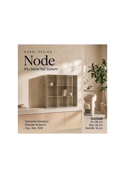 Node 9'lu Modüler Metal Açık Raf Ünitesi Çok Amaçlı Küp Kitaplık 50x50 Cm Bej - 944249484 Bej Node 9'lu Modüler Metal Açık Raf Ünitesi Çok Amaçlı Küp Kitaplık 50x50 Cm Bej - 944249484 Bej