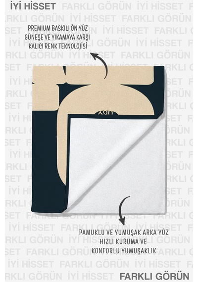 Love Motto Yazılı Plaj Havlusu - Minimalist Siyah Bej Havuz Deniz Banyo Hızlı Kuruyan Sahil Örtüsü Sakin Mercan
