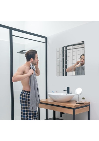 Kyrotech 2 Adet Kendinden Yapışkanlı Akrilik Pleksi Ayna, Esnek Dekoratif Sticker Duvar Aynası, Kırılmaz, Hafif, Kolay Montajlı Modern Süsleme, Ev, Ofis, Banyo Ve Çocuk Odası İçin Gümüş, 5x5 Cm Kyrotech 2 Adet Kendinden Yapışkanlı Akrilik Pleksi Ayna, Esnek Dekoratif Sticker Duvar Aynası, Kırılmaz, Hafif, Kolay Montajlı Modern Süsleme, Ev, Ofis, Banyo Ve Çocuk Odası İçin Gümüş, 5x5 Cm