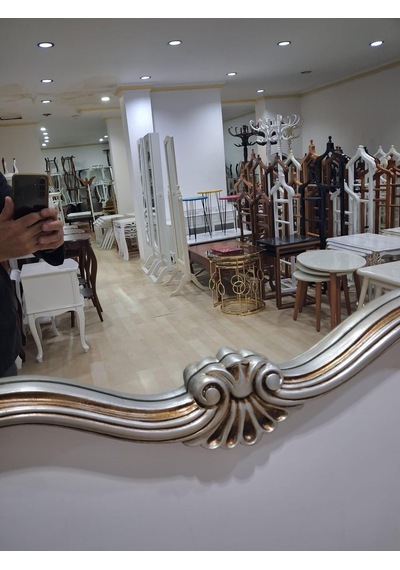 Dresuar Ayna 90617 Polyester Döküm Çöl Gri Renk Flotal Ayna El Yapım