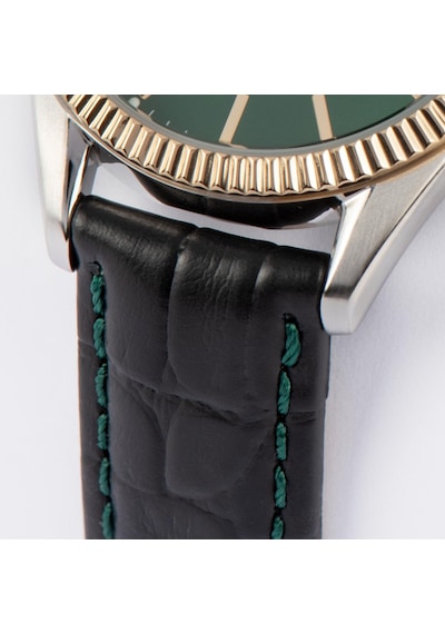 Jacques Lemans Jl.50-4w Quartz Deri Siyah Yeşil Kadran 10 Atm 34 Mm Kadın Kol Saati Gri