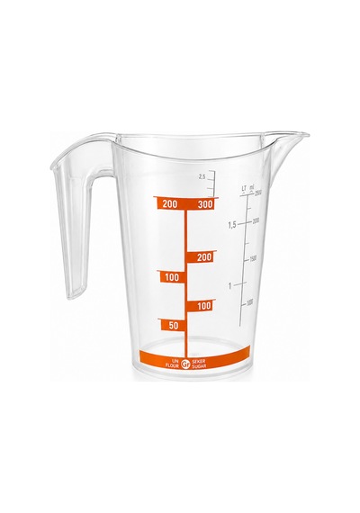3'lü Set Kulplu Ölçü Kabı Seti 300 Ml -- 500 Ml -- 1000 Ml Pastacı Şeffaf - 905863498 Şeffaf