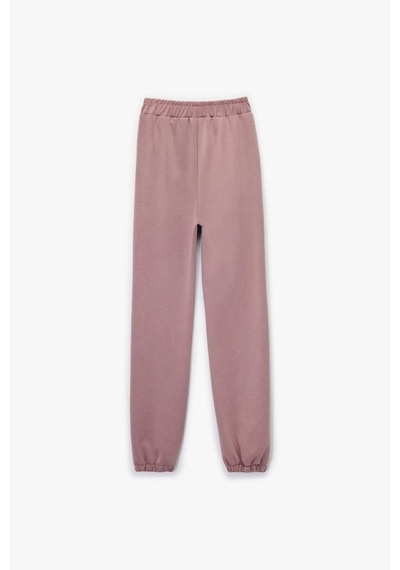 Koton Kız Çocuk Nervür Detaylı Modal Karışımlı Basic Jogger Eşofman Altı Lila