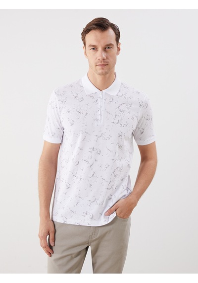 Lcwaıkıkı Classic Beyaz Polo Yaka Desenli Pike Erkek Tişört