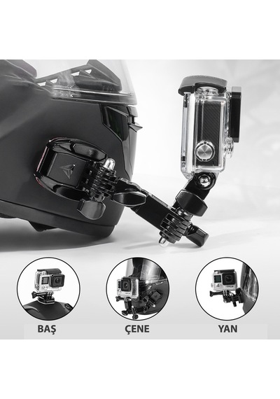Motowolf Çok Yönlü Hareketli Kask Kamera Aparatı