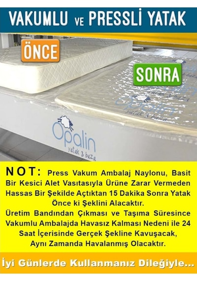 Uzunbebe 90X200 Opalin Cotton Ortopedik Yaylı Yatak 90*200 Ortopedik