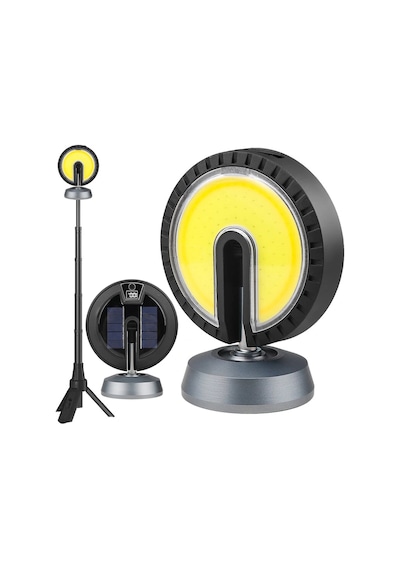 Powermaster Çalışma Lambası 25 Watt Usb Type-c Girişli Cob Led Solar Güneş Enerjili Dönebilen Kamp Aydınlatma Ayaklı
