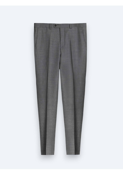Kip Gri Çizgili Modern Fit Yün Takım Elbise 46