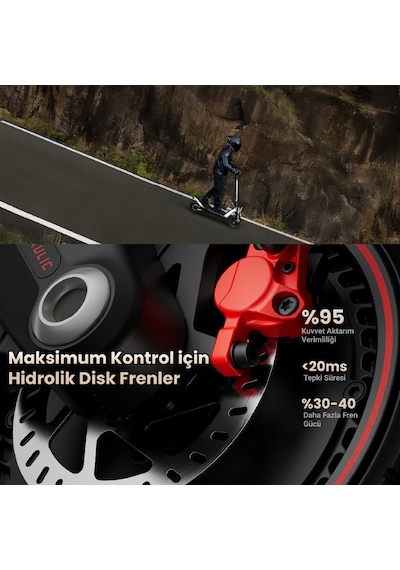 Navee Ut5 Max Elektrikli Scooter - 2400w Güç, 39 Eğim, Çift Hidrolik, 150 Kg Taşıma Kapasitesi, Tcs, Find My Siyah