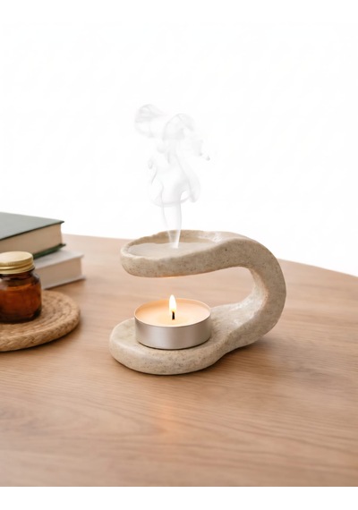Cogo Seramik El Yapımı Stoneware Seramik Buhurdanlık Minimal Tasarım