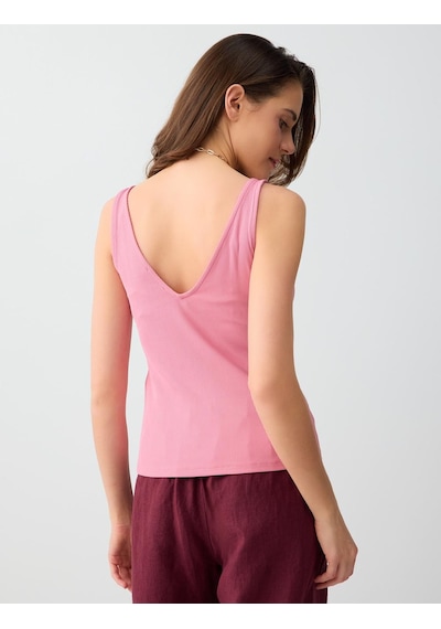 Jimmy Key Pembe Dar Kesim V Yaka Basic Örme Atlet 6sw016793610