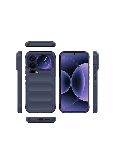 Maks Technology Mi 17 Pro Max Kılıf Esnek Tpu Oyuklu Arka Yüzey Tasarımlı Mkst Etnik Silikon Kapak - Lacivert