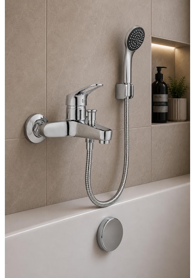 Arsu Kumru Banyo Bataryası Pirinç Krom Banyo Bataryası