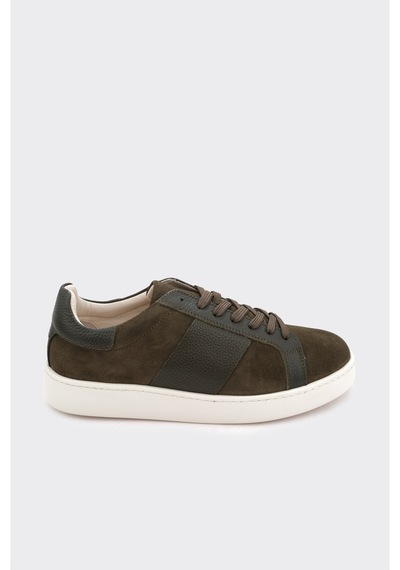 Derinet Comfort Taban Hakiki Deri Erkek Sneaker Haki Süet Haki Süet