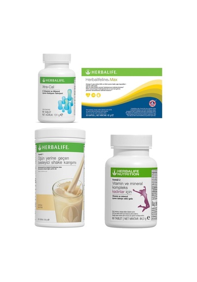 Herbalife Yukarı Kilo Kontrol Kadın Seti Vanilya Shake + Xtra-cal + Omega 3 + Bayan Vitamin