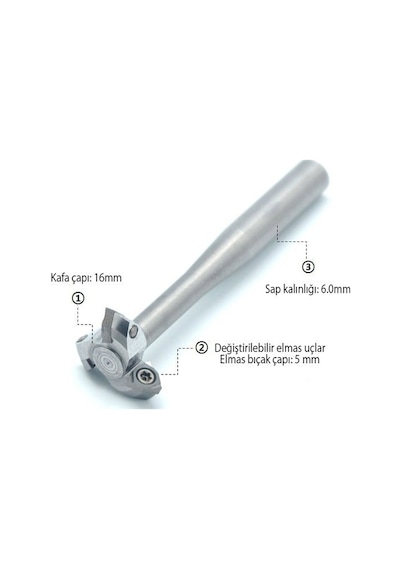 Manpa Sct Mini Ahşap Oyma Aparatı Üçgen Elmas - 6.0 Mm Sap