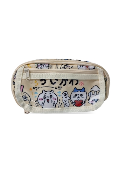 Chiikawa Ve Sanrio Temalı Çok Bölmeli Kalemlik - Çok Fonksiyonlu Fermuarlı Kalemlik Sarı