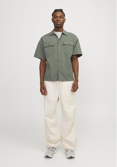 Jack & Jones Erkek Göğüs Cepli Oversized Gömlek - Altitude 12251280 Agave Green Yeşil