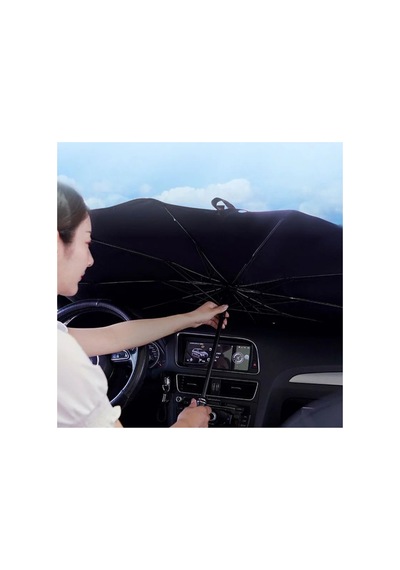Genel Markalar Hyundai İ20, Seat Arona, Toyota Aygo, Nissan Micra, Peugeot 2008 Uyumlu Oto Şemsiye - Siyah Siyah