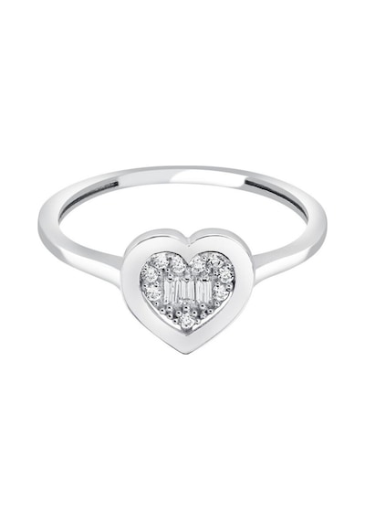 Diamond Line - Gülaylar - Beyaz Altın 8 Ayar Kalp Yüzük (530008017)