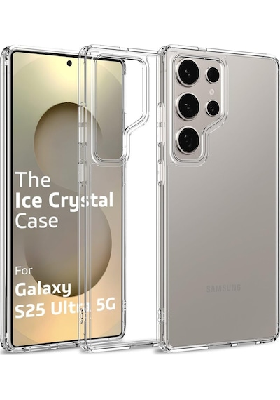 Samsung Galaxy S25 Ultra İle Uyumlu Kılıf Yüksek Korumalı Sert Şeffaf Kapak