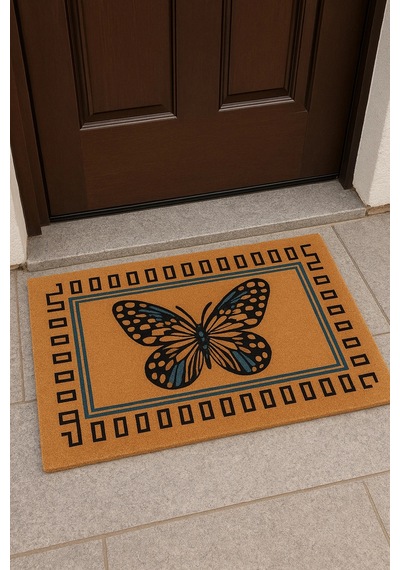 Valerine Life Velür Coco Dokulu Welcome Hoş Geldiniz Kapı Önü Dış Mekan Paspası 45x70cm 27ycm260102 Kahverengi