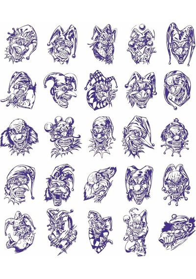 Joker Yüzü Sticker Set 25 Parça Telefon, Tablet, Defter, Laptop Sticker