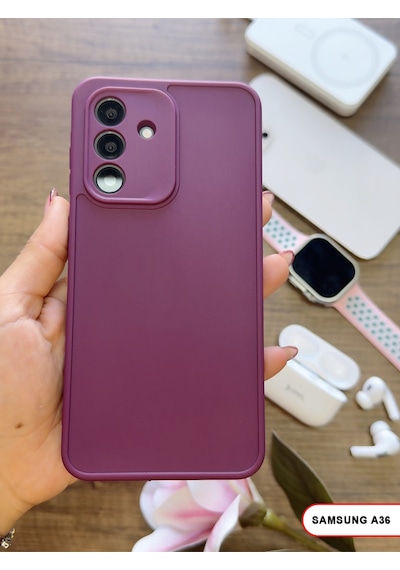 Samsung Galaxy A36 Uyumlu Kamera Korumalı Darbeye Dayanıklı Renk Atmayan Keep Silikon Kılıf Mor