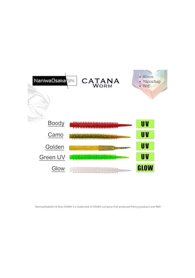 Naniwaosakashi Catana Worm 8cm Suni Yem